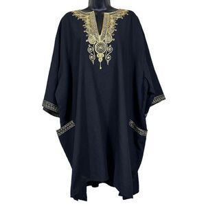 Kaftan Black and Gold Trim Women’s Size Large